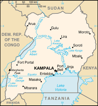 uganda stadte karte